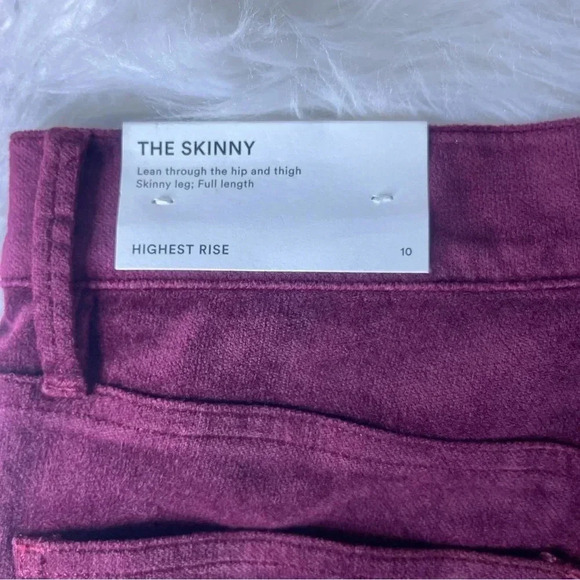 Ann Taylor The Skinny Highest Rise Velvet Pants Size 10 NWT - Picture 3 of 7